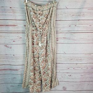 American Eagle Outfitters Floral Sleeveless Cropped Jumpsuit One Piece Size XL